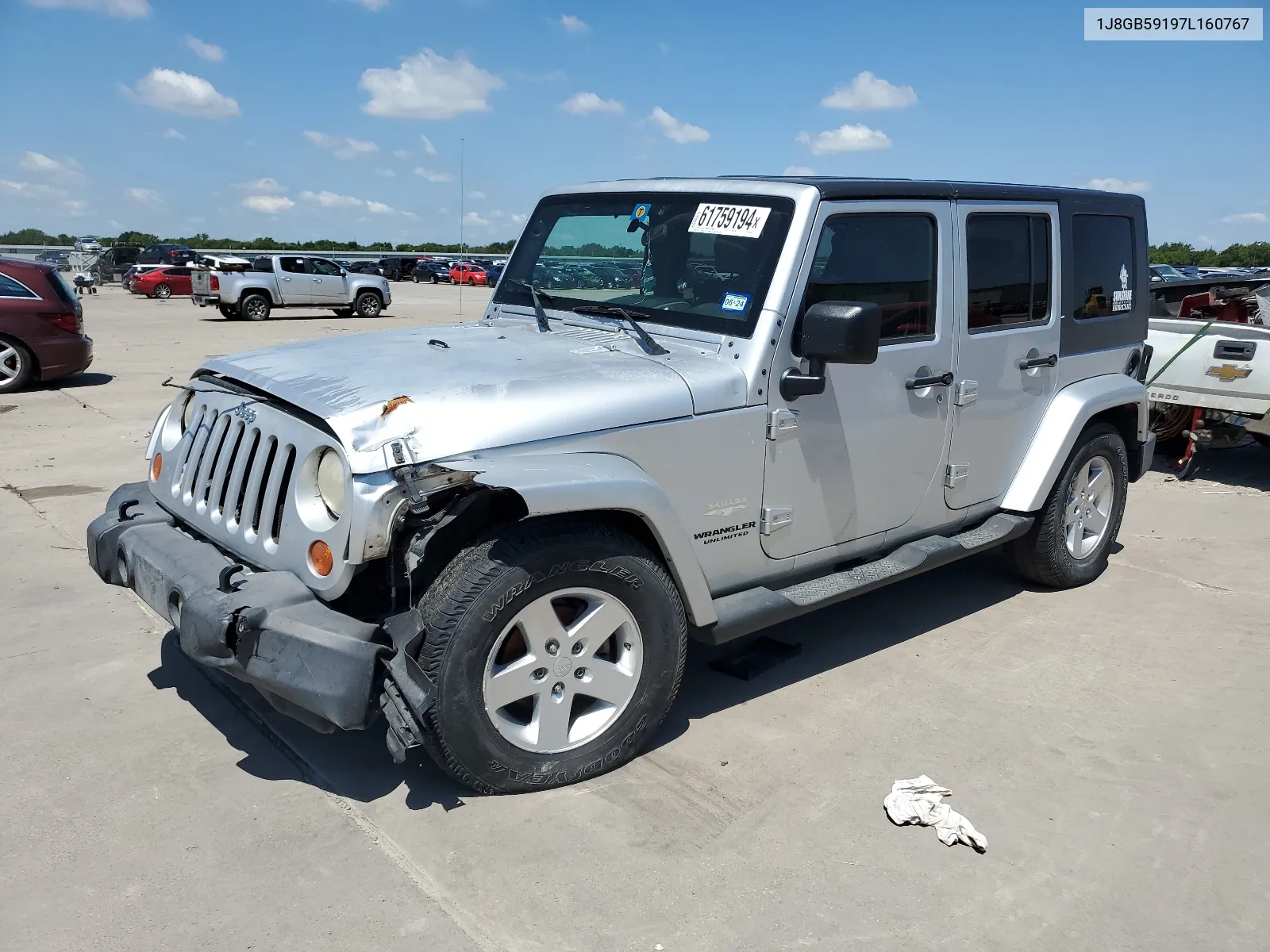 2007 Jeep Wrangler Sahara VIN: 1J8GB59197L160767 Lot: 61759194