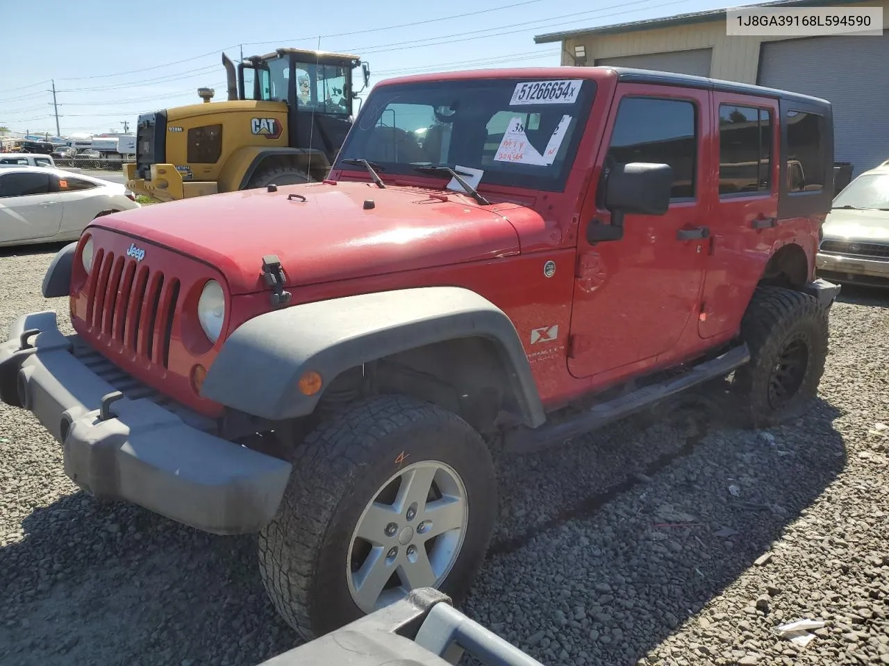 2008 Jeep Wrangler Unlimited X VIN: 1J8GA39168L594590 Lot: 51266654