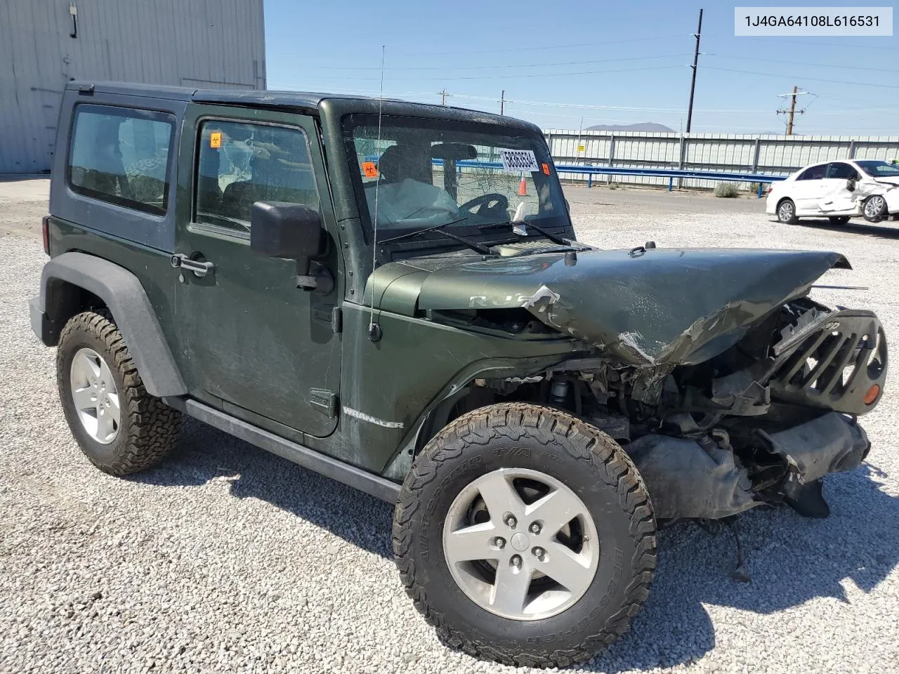 2008 Jeep Wrangler Rubicon VIN: 1J4GA64108L616531 Lot: 58363534