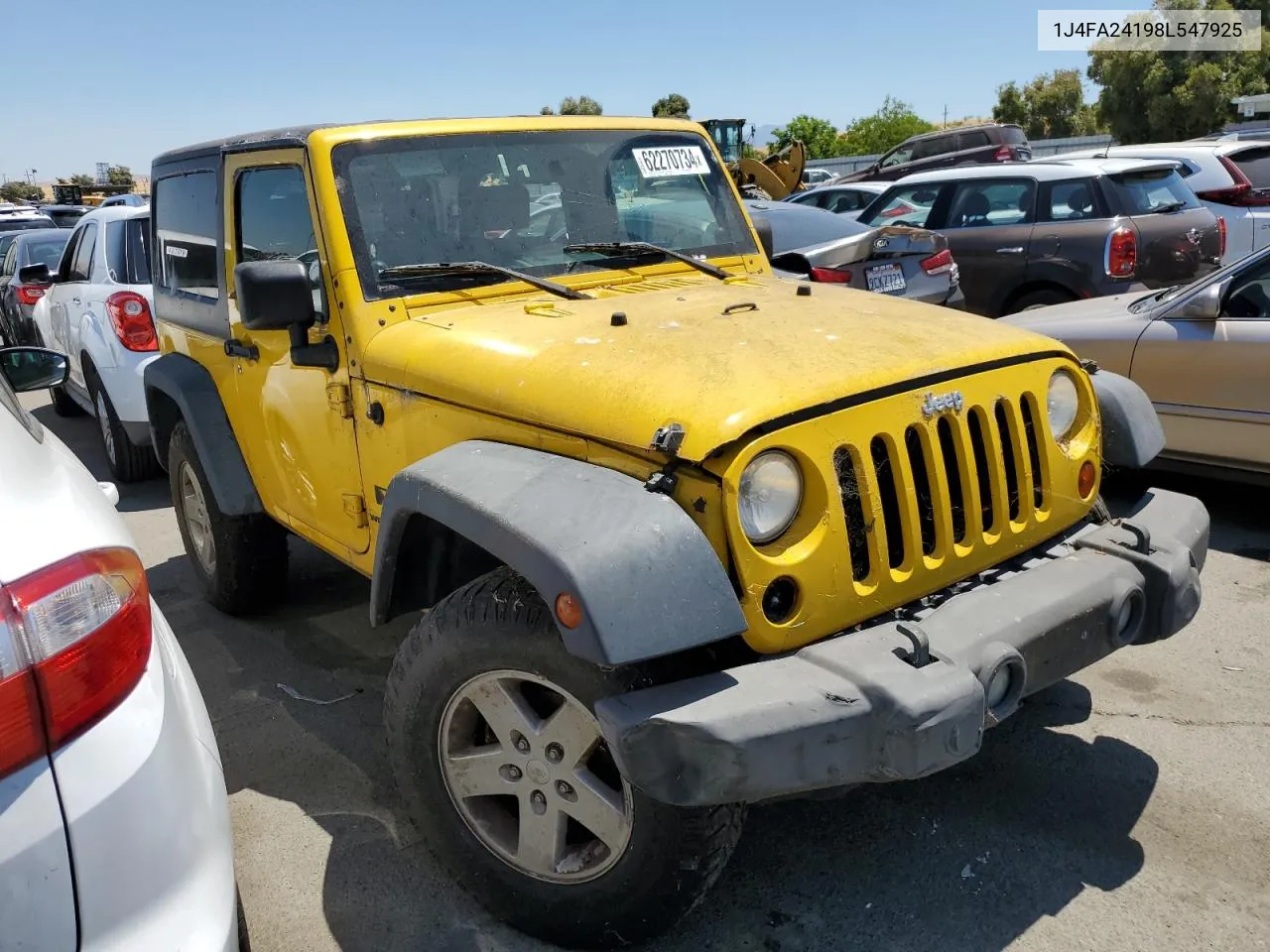 2008 Jeep Wrangler X VIN: 1J4FA24198L547925 Lot: 62270734