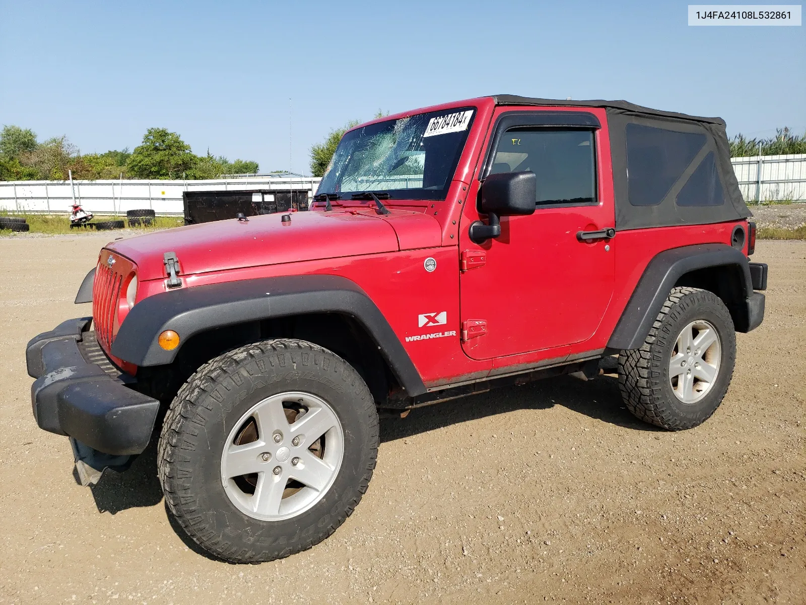 2008 Jeep Wrangler X VIN: 1J4FA24108L532861 Lot: 66784184