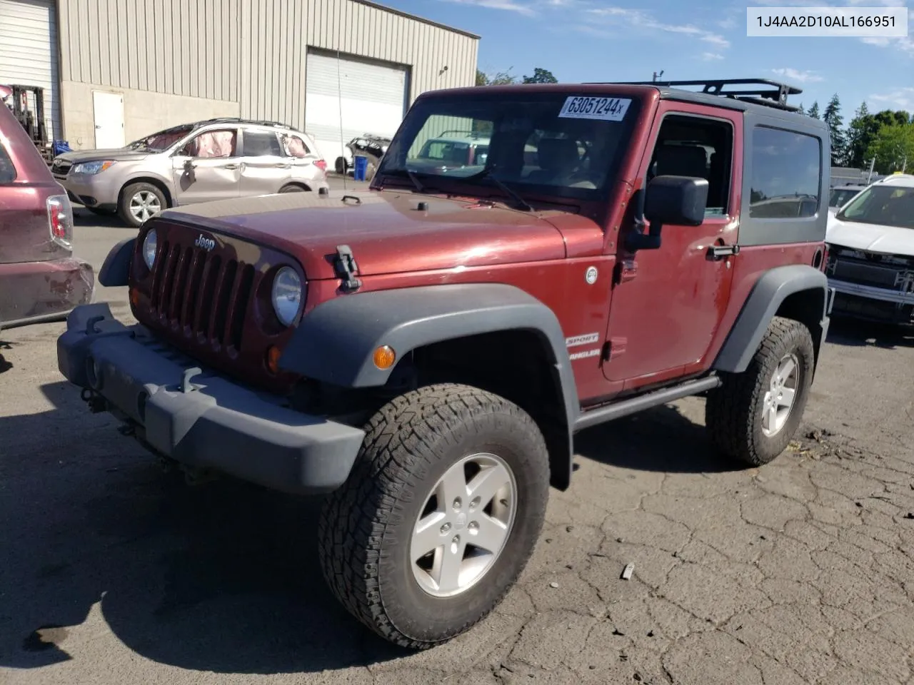 2010 Jeep Wrangler Sport VIN: 1J4AA2D10AL166951 Lot: 63051244