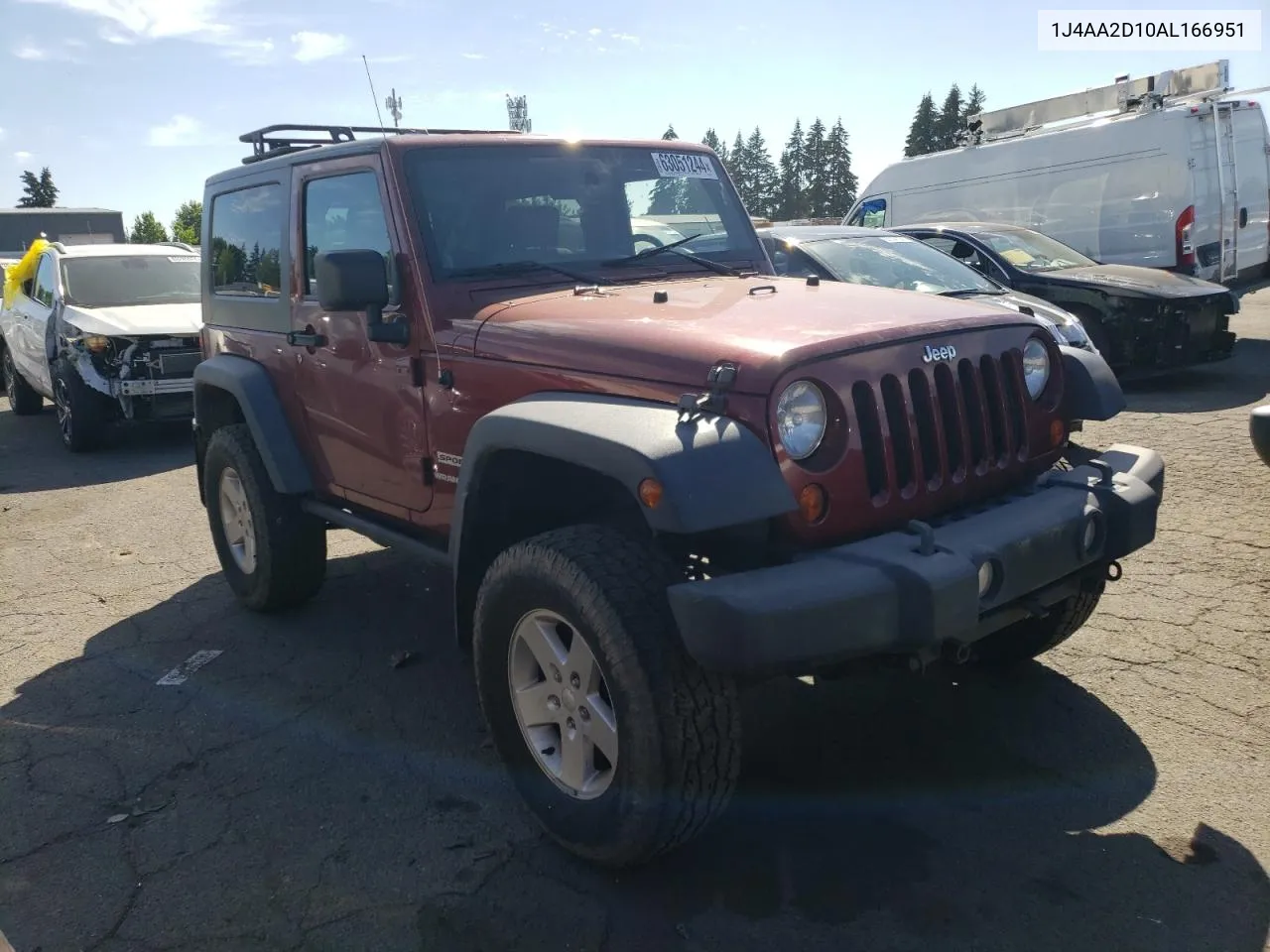 2010 Jeep Wrangler Sport VIN: 1J4AA2D10AL166951 Lot: 63051244