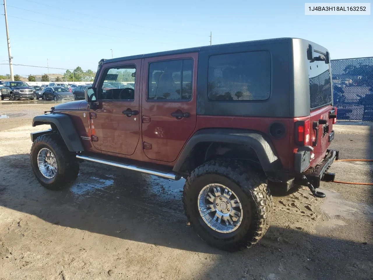 2010 Jeep Wrangler Unlimited Sport VIN: 1J4BA3H18AL163252 Lot: 63278484