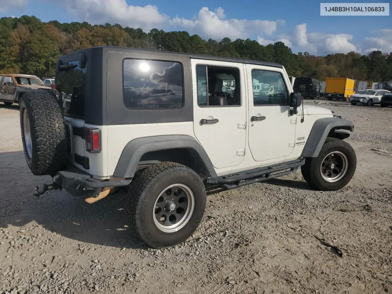 1J4BB3H10AL106833 2010 Jeep Wrangler Unlimited Sport