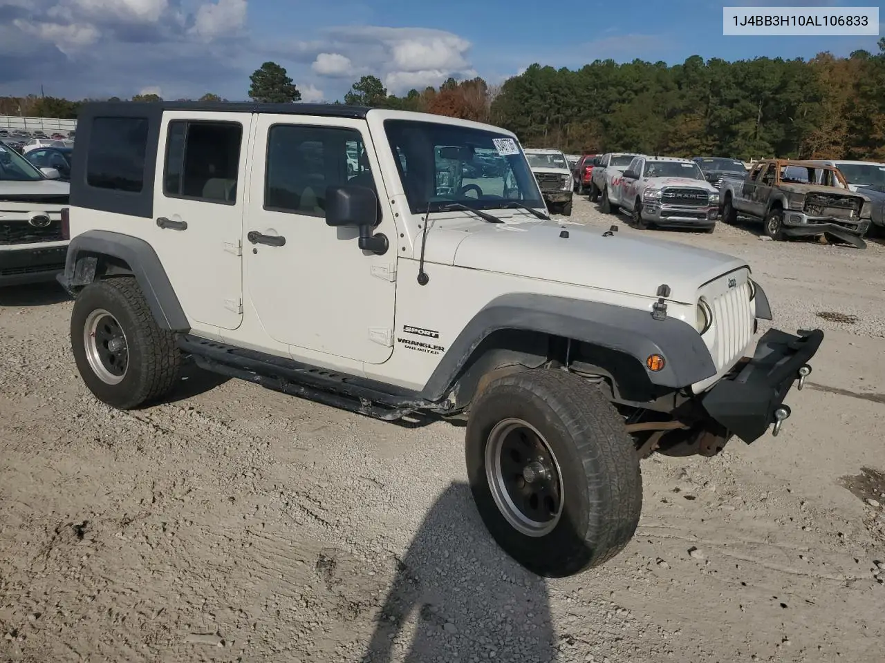 1J4BB3H10AL106833 2010 Jeep Wrangler Unlimited Sport