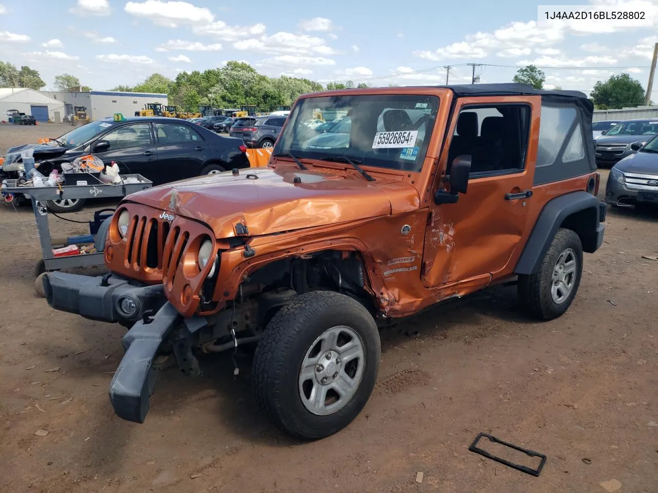 2011 Jeep Wrangler Sport VIN: 1J4AA2D16BL528802 Lot: 55926854