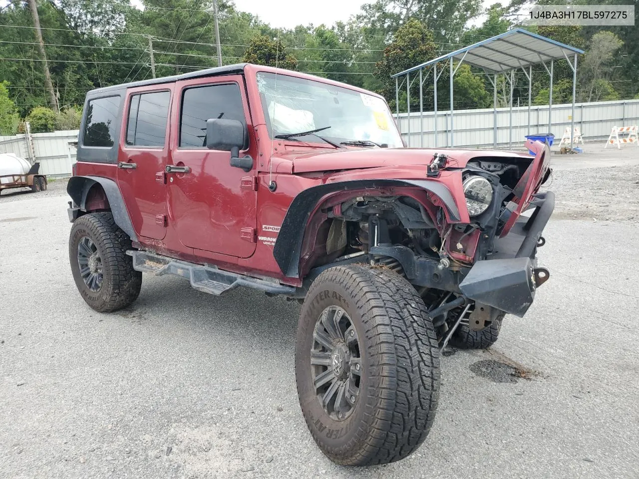 2011 Jeep Wrangler Unlimited Sport VIN: 1J4BA3H17BL597275 Lot: 61861064