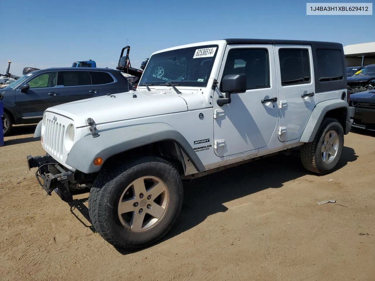 2011 Jeep Wrangler Unlimited Sport VIN: 1J4BA3H1XBL629412 Lot: 62536514