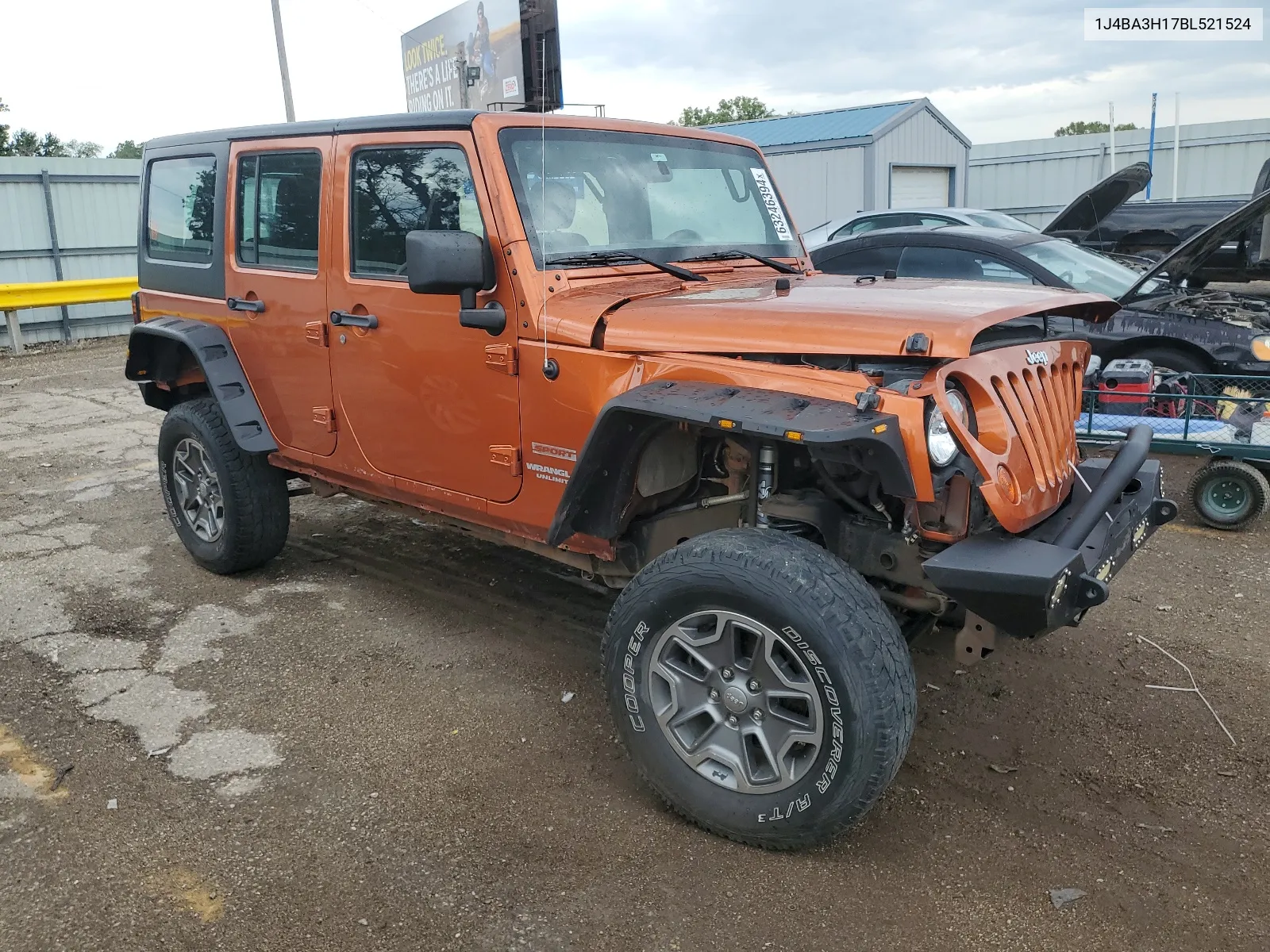 2011 Jeep Wrangler Unlimited Sport VIN: 1J4BA3H17BL521524 Lot: 63246394