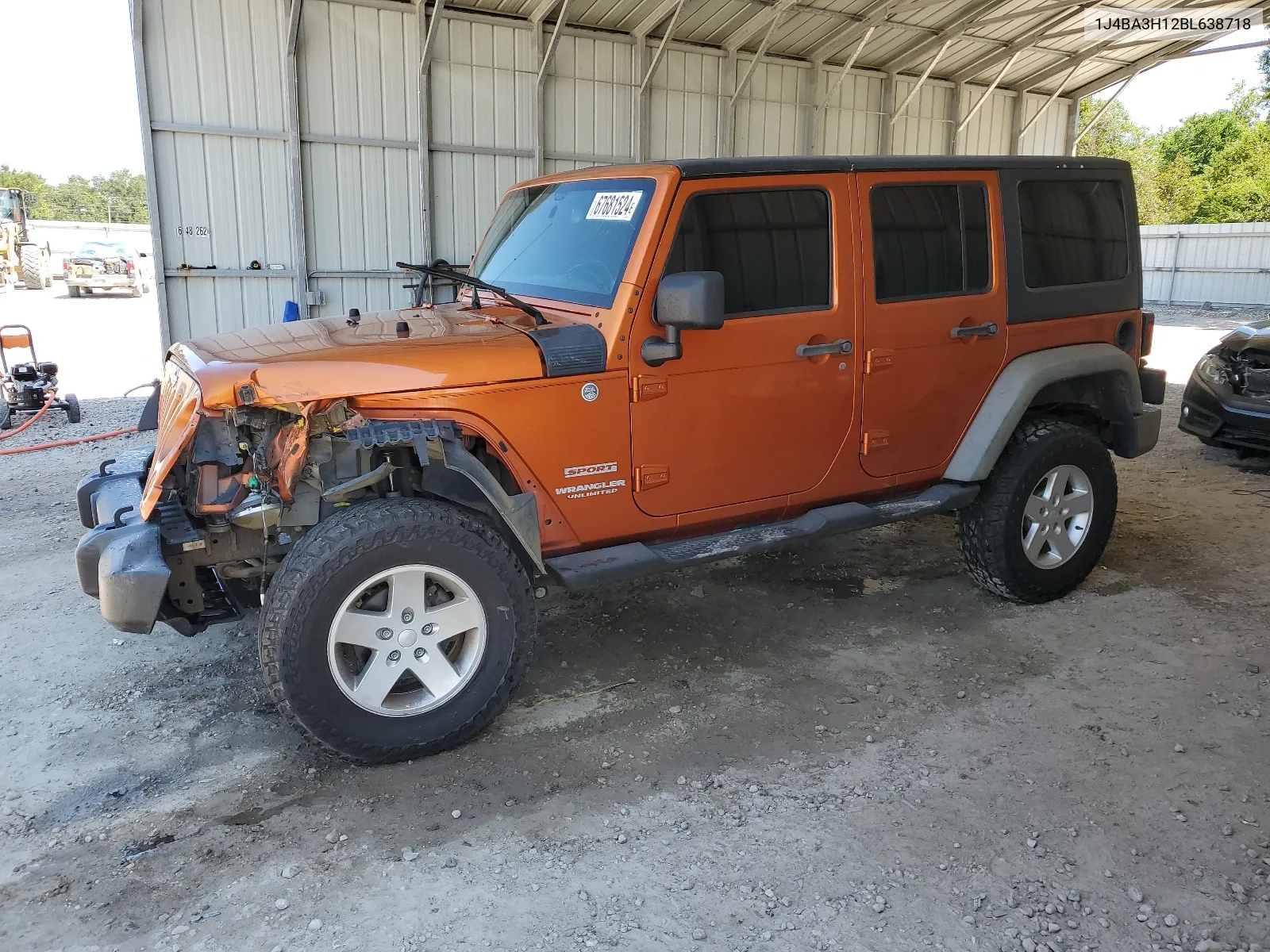 2011 Jeep Wrangler Unlimited Sport VIN: 1J4BA3H12BL638718 Lot: 67681524