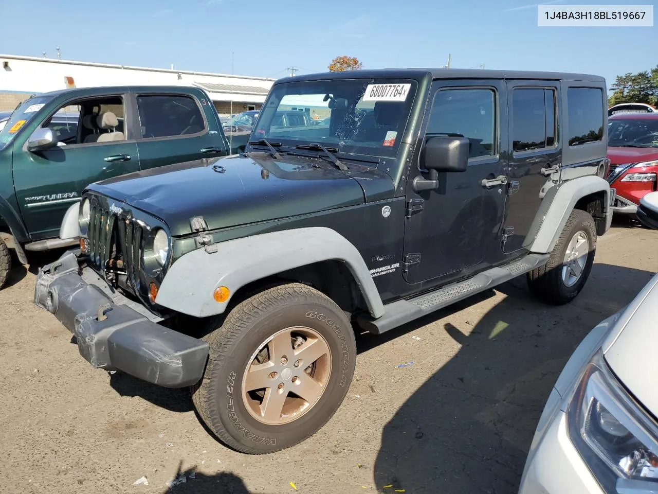 2011 Jeep Wrangler Unlimited Sport VIN: 1J4BA3H18BL519667 Lot: 68007764