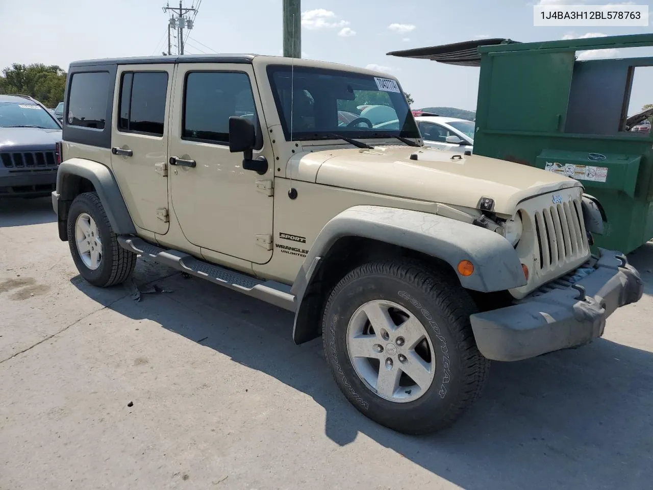 2011 Jeep Wrangler Unlimited Sport VIN: 1J4BA3H12BL578763 Lot: 70437774