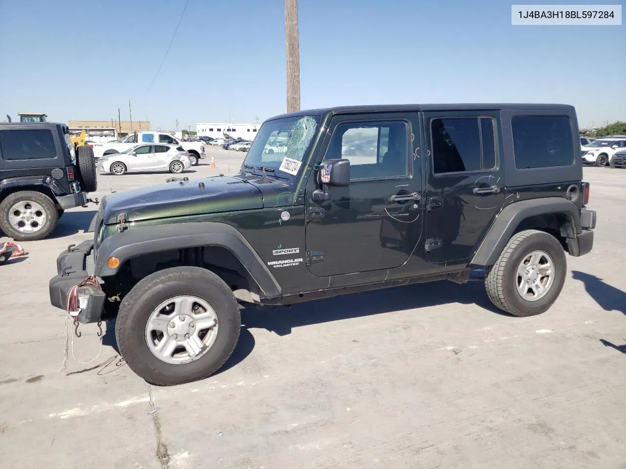 2011 Jeep Wrangler Unlimited Sport VIN: 1J4BA3H18BL597284 Lot: 70502724