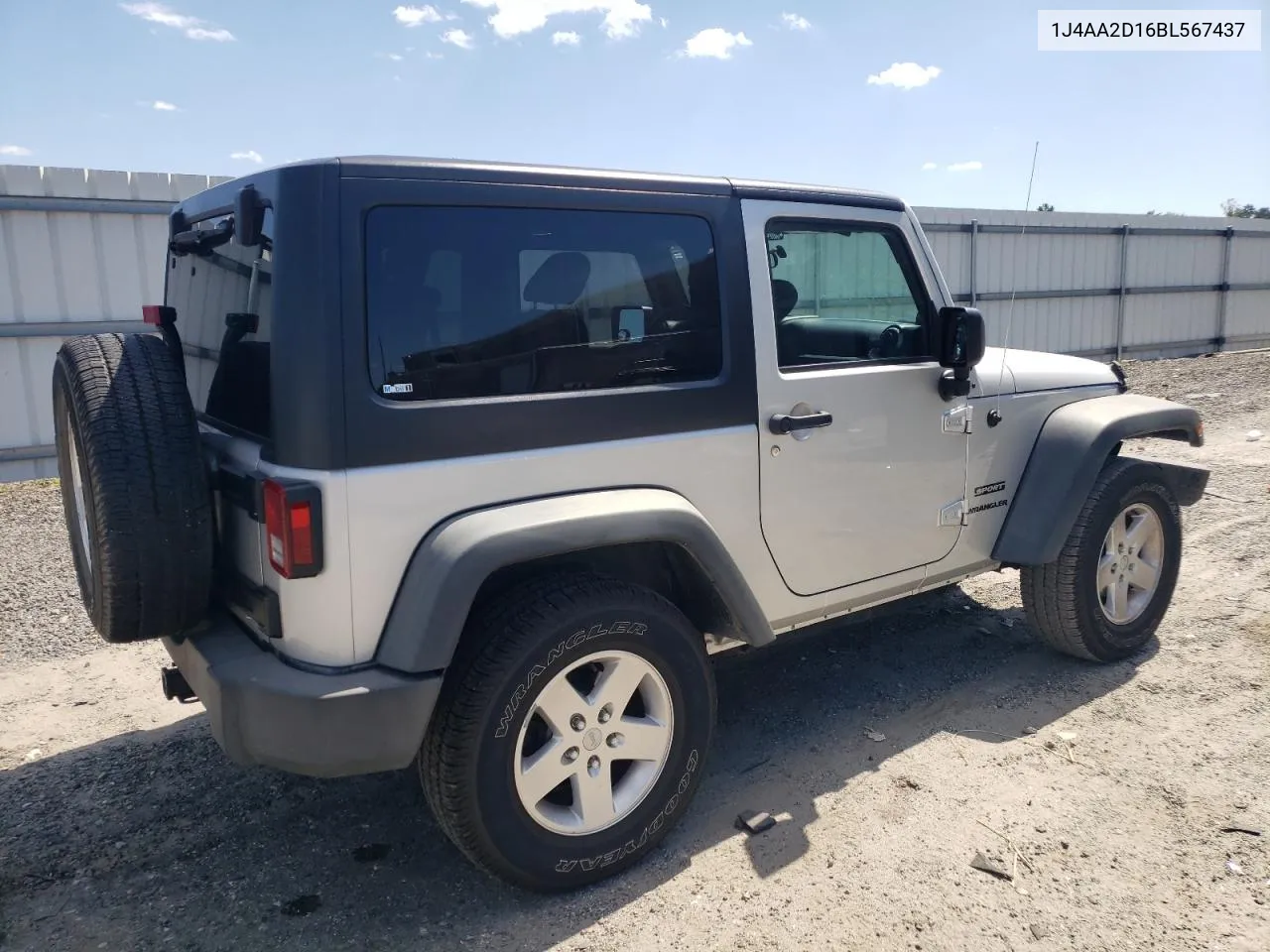 2011 Jeep Wrangler Sport VIN: 1J4AA2D16BL567437 Lot: 70725624