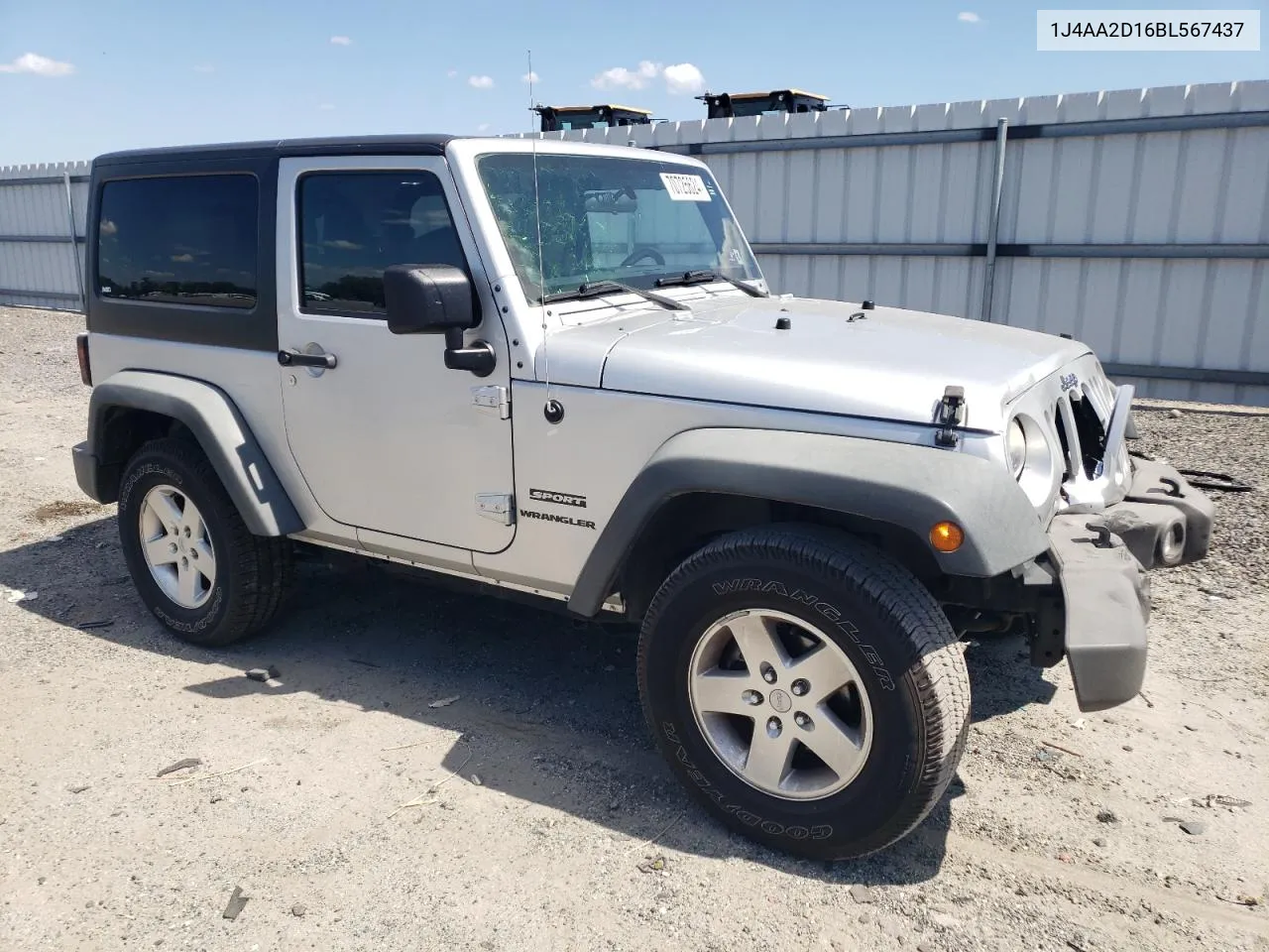 2011 Jeep Wrangler Sport VIN: 1J4AA2D16BL567437 Lot: 70725624