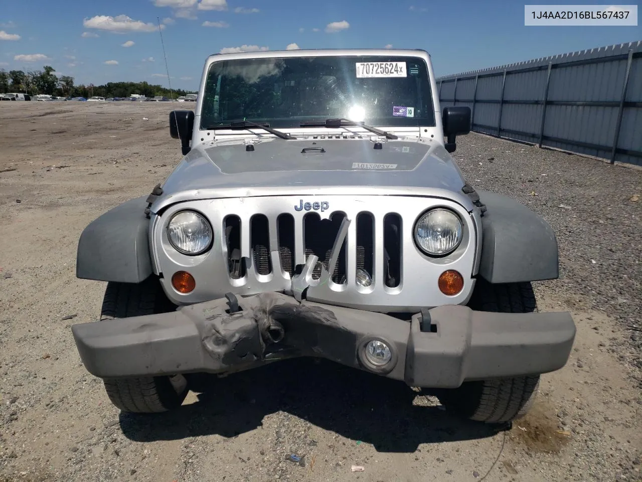 2011 Jeep Wrangler Sport VIN: 1J4AA2D16BL567437 Lot: 70725624