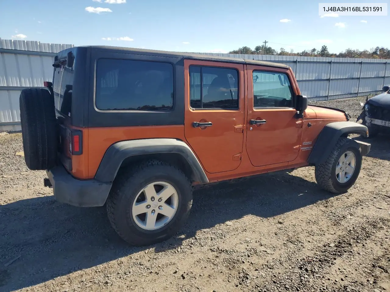 1J4BA3H16BL531591 2011 Jeep Wrangler Unlimited Sport