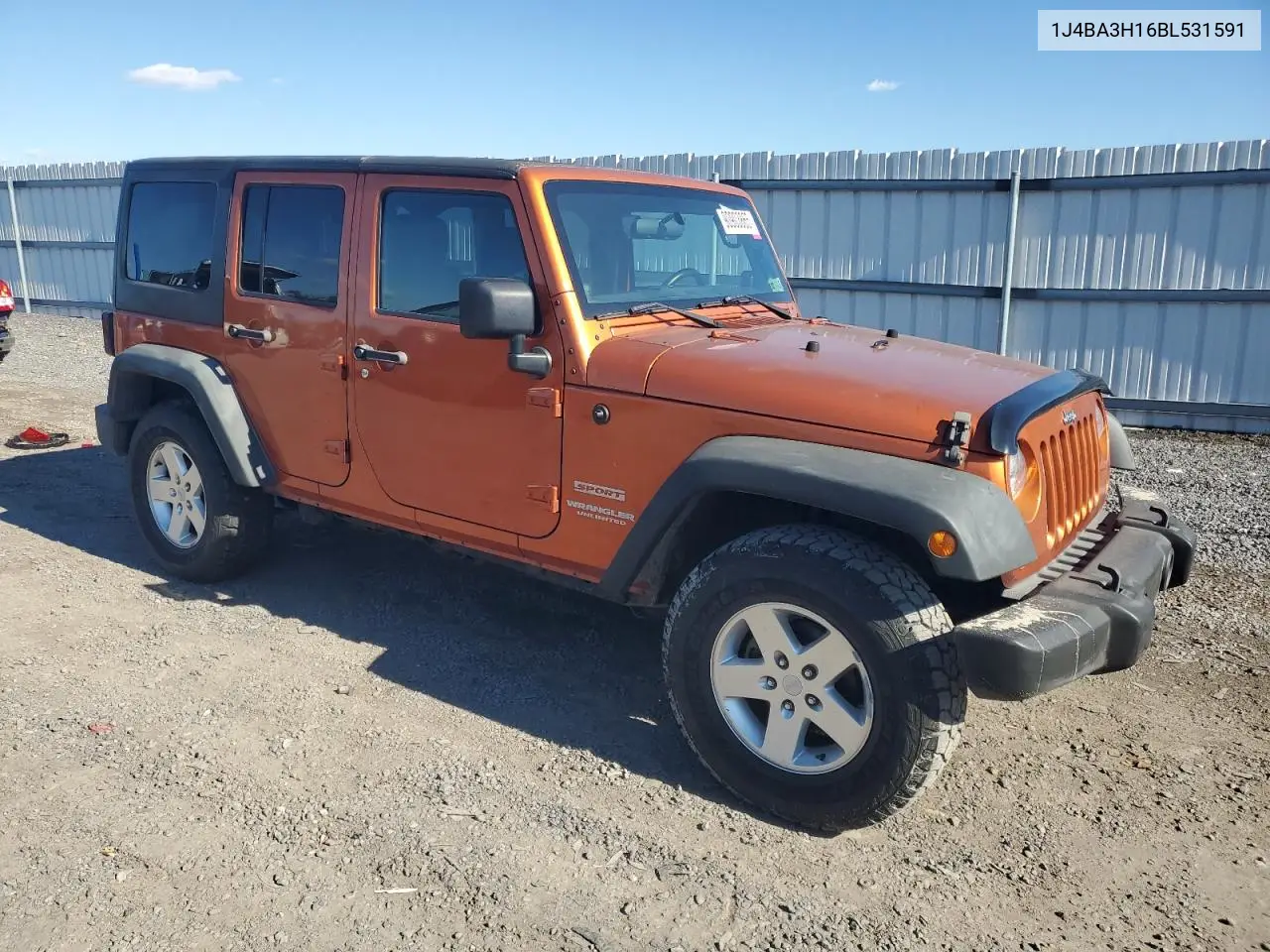 1J4BA3H16BL531591 2011 Jeep Wrangler Unlimited Sport