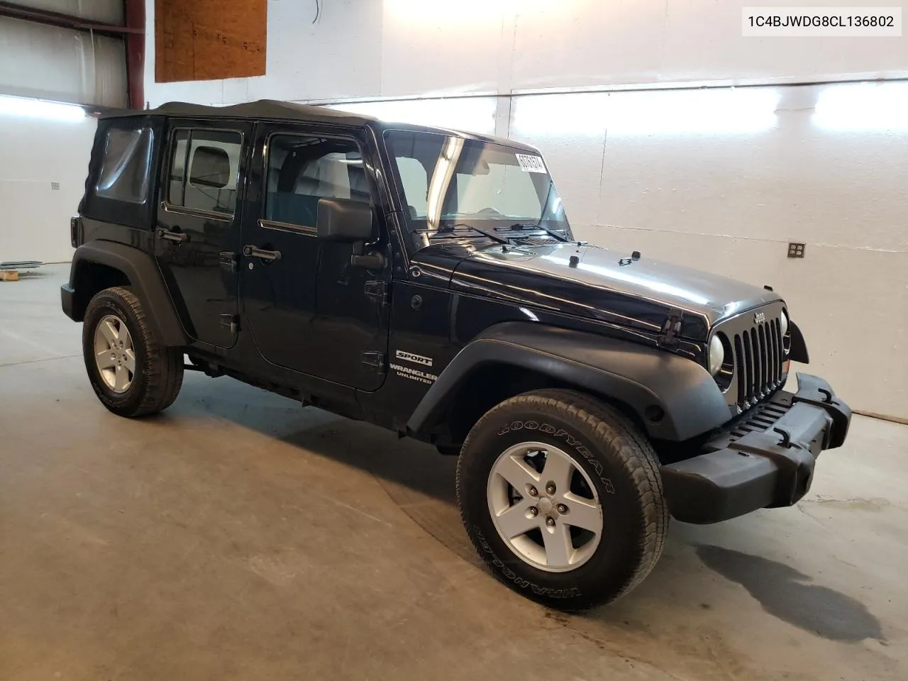 2012 Jeep Wrangler Unlimited Sport VIN: 1C4BJWDG8CL136802 Lot: 60761574