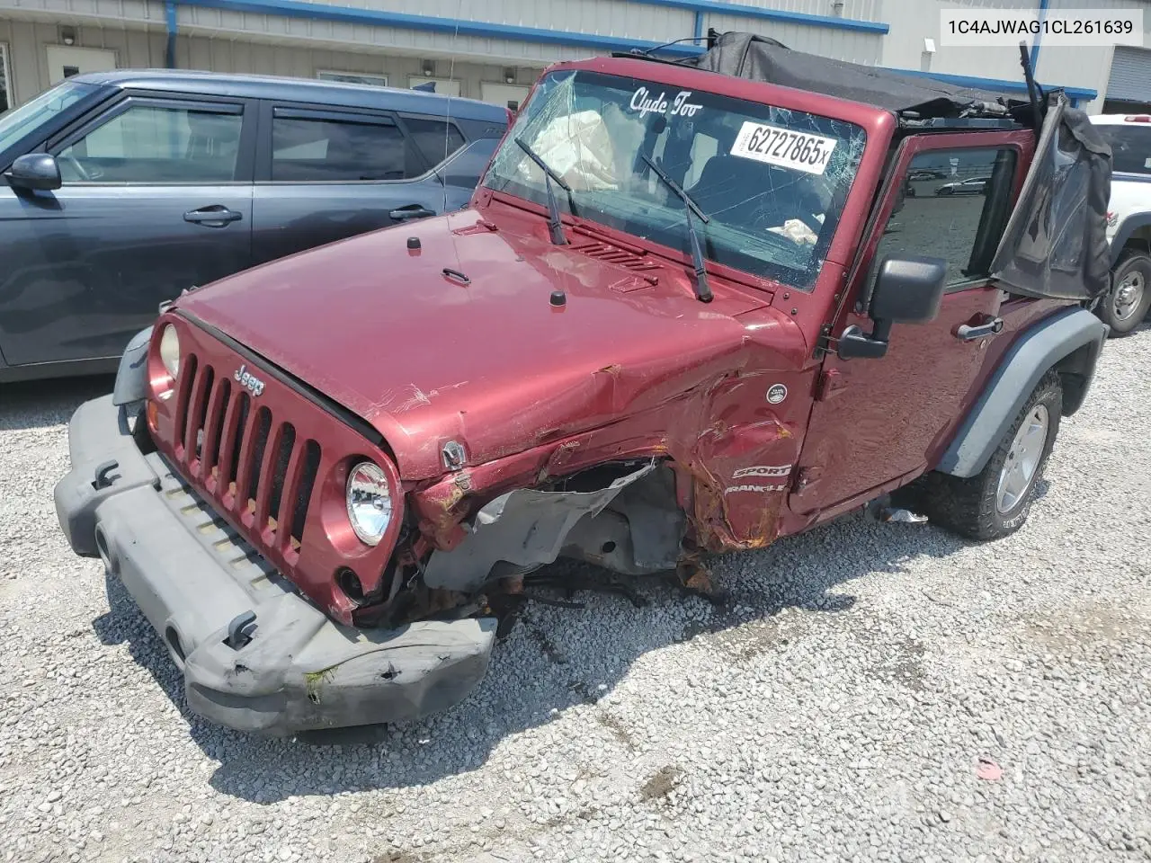 1C4AJWAG1CL261639 2012 Jeep Wrangler Sport