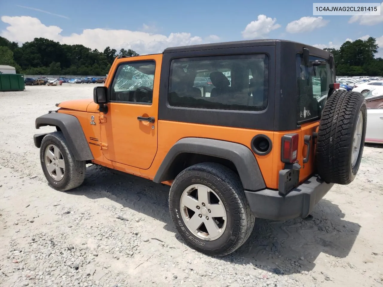 2012 Jeep Wrangler Sport VIN: 1C4AJWAG2CL281415 Lot: 63331044