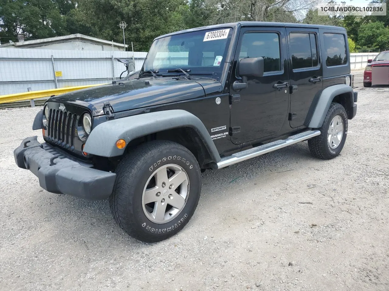 2012 Jeep Wrangler Unlimited Sport VIN: 1C4BJWDG9CL102836 Lot: 67093304