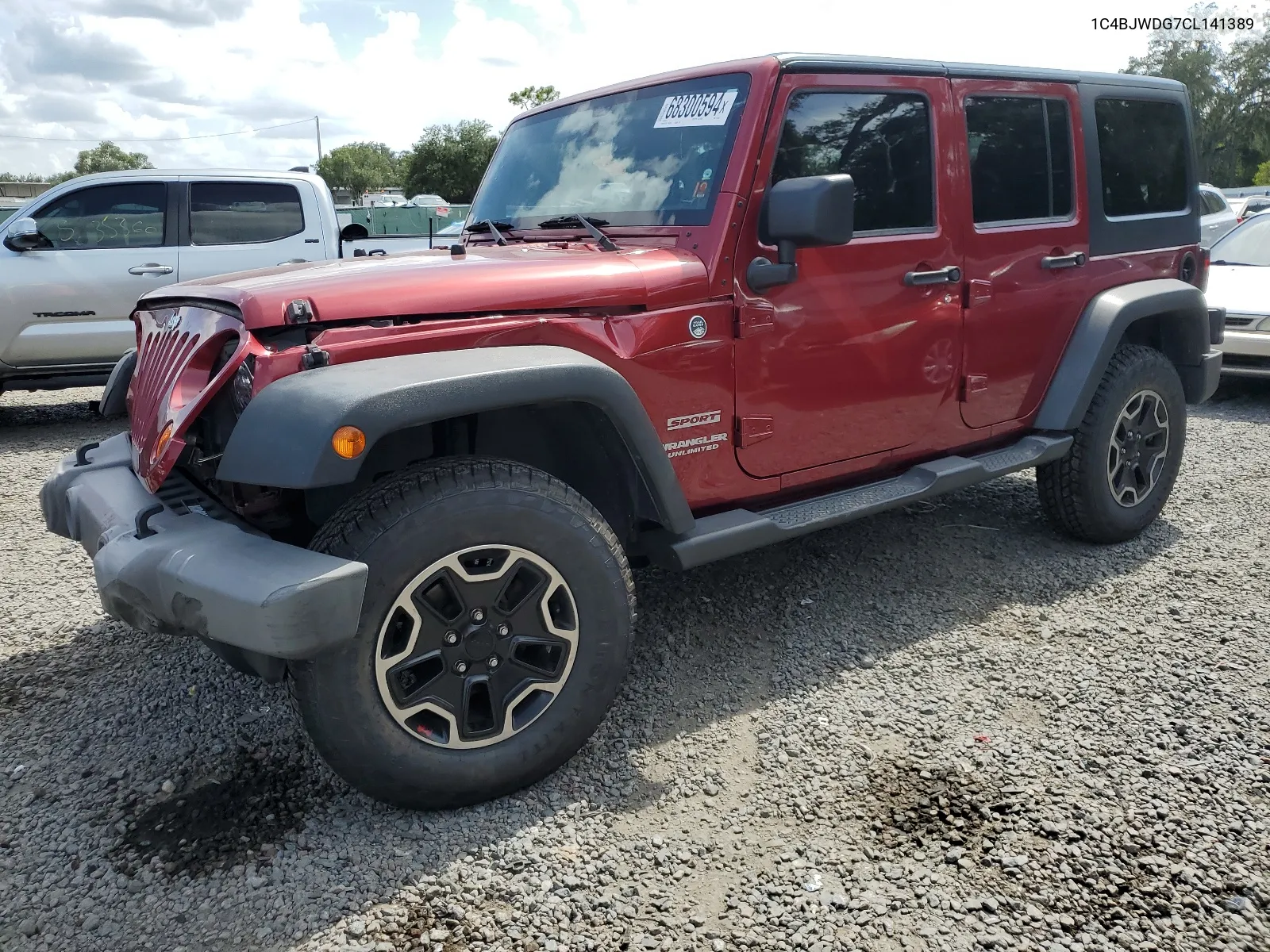 2012 Jeep Wrangler Unlimited Sport VIN: 1C4BJWDG7CL141389 Lot: 68300594