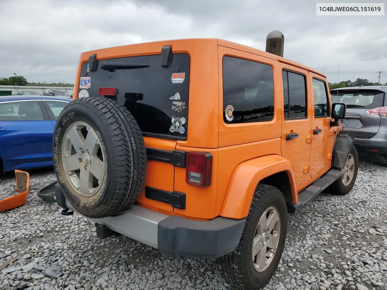 2012 Jeep Wrangler Unlimited Sahara VIN: 1C4BJWEG6CL151619 Lot: 68750174