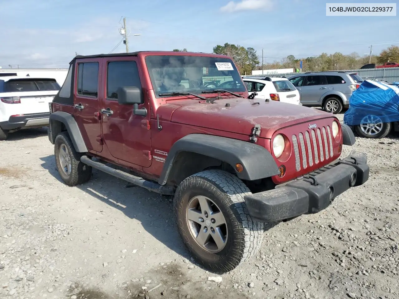 1C4BJWDG2CL229377 2012 Jeep Wrangler Unlimited Sport
