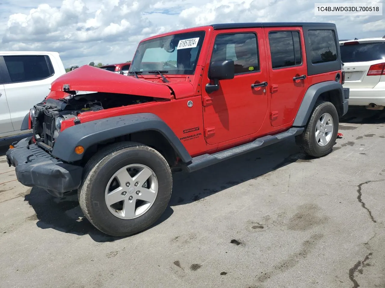 2013 Jeep Wrangler Unlimited Sport VIN: 1C4BJWDG3DL700518 Lot: 61957824