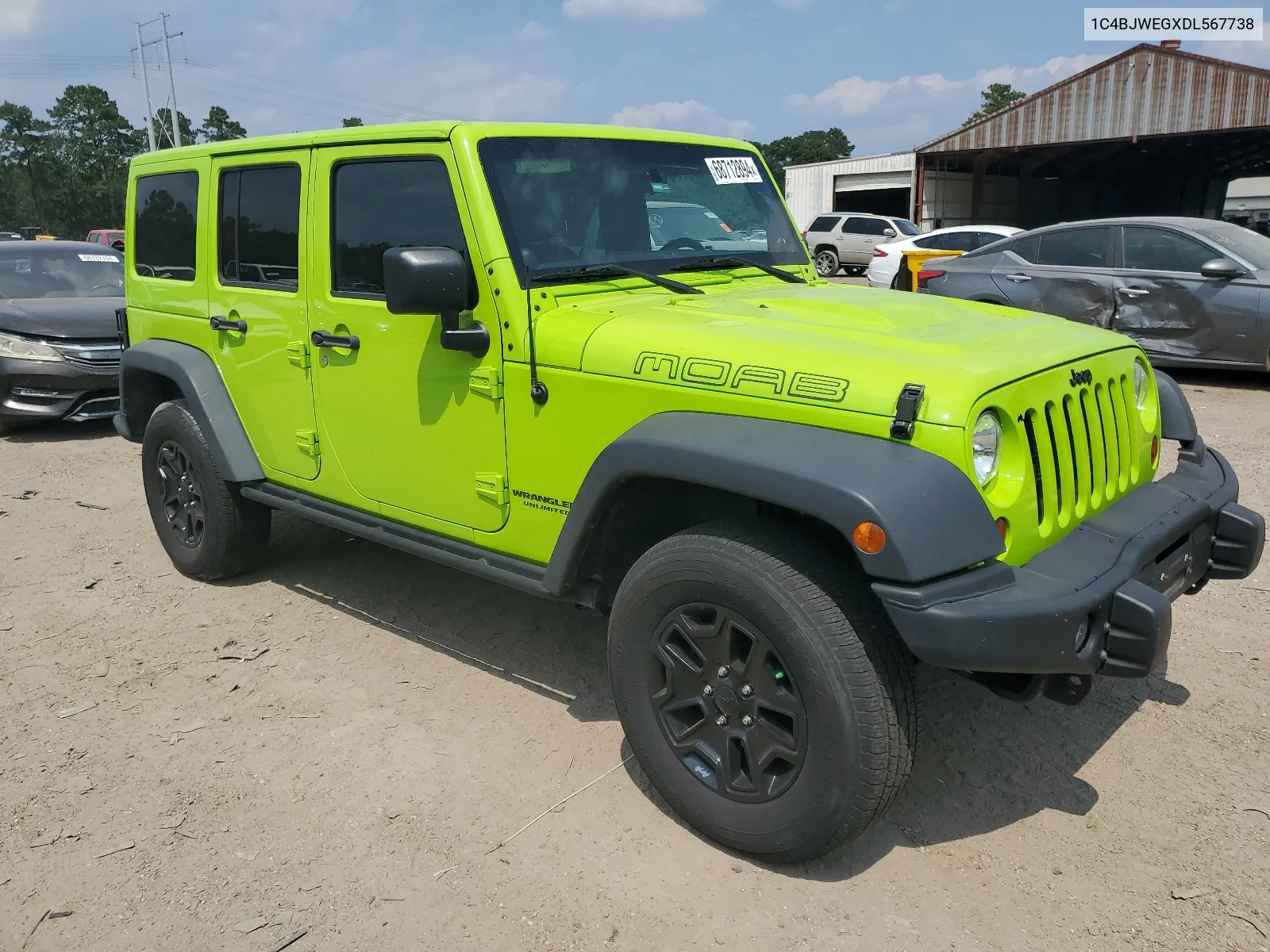 2013 Jeep Wrangler Unlimited Sahara VIN: 1C4BJWEGXDL567738 Lot: 68712894