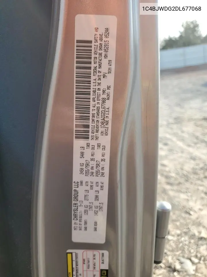 1C4BJWDG2DL677068 2013 Jeep Wrangler Unlimited Sport