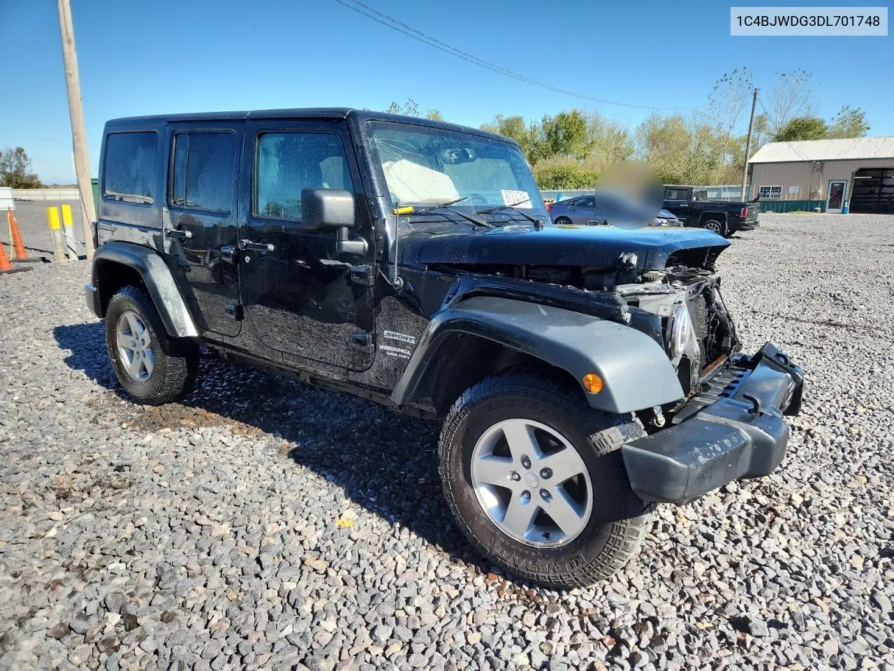 1C4BJWDG3DL701748 2013 Jeep Wrangler Unlimited Sport