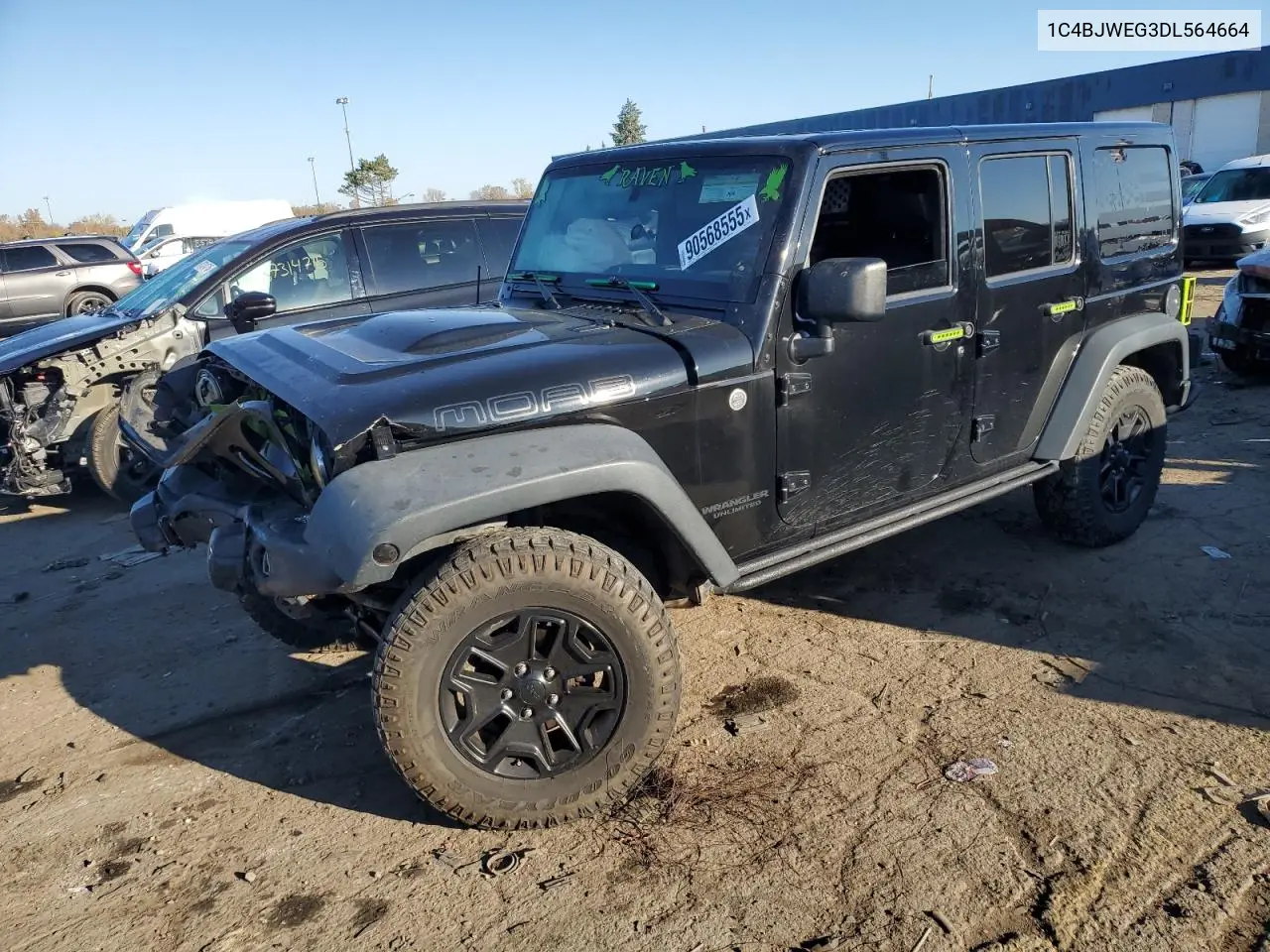 1C4BJWEG3DL564664 2013 Jeep Wrangler Unlimited Sahara