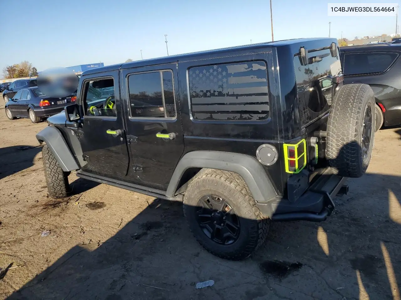 1C4BJWEG3DL564664 2013 Jeep Wrangler Unlimited Sahara