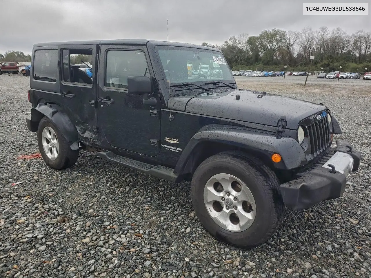 1C4BJWEG3DL538646 2013 Jeep Wrangler Unlimited Sahara