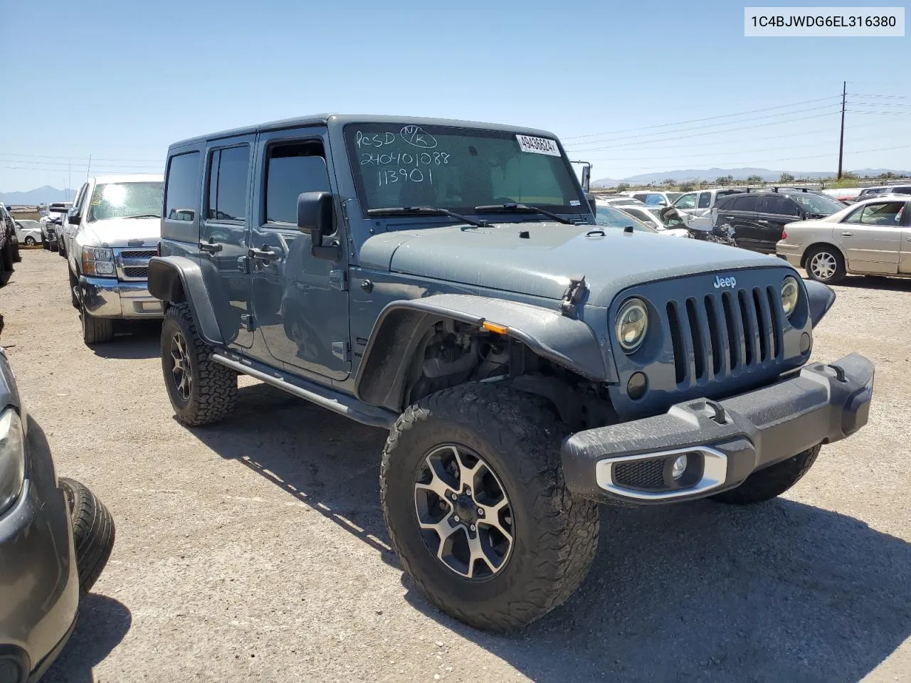 2014 Jeep Wrangler Unlimited Sport VIN: 1C4BJWDG6EL316380 Lot: 49436624