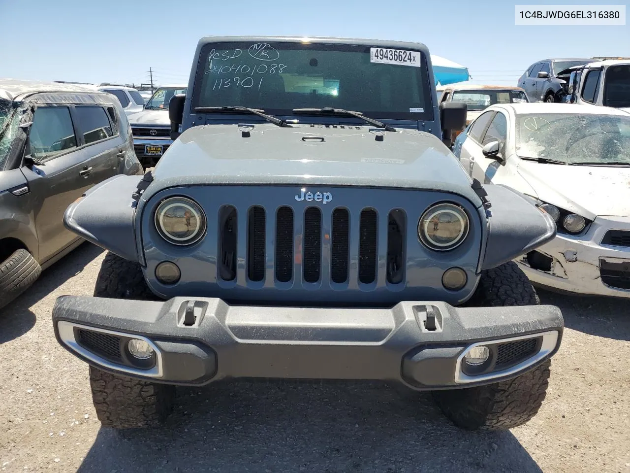 2014 Jeep Wrangler Unlimited Sport VIN: 1C4BJWDG6EL316380 Lot: 49436624