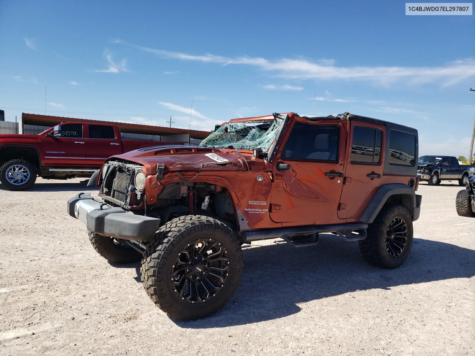 1C4BJWDG7EL297807 2014 Jeep Wrangler Unlimited Sport