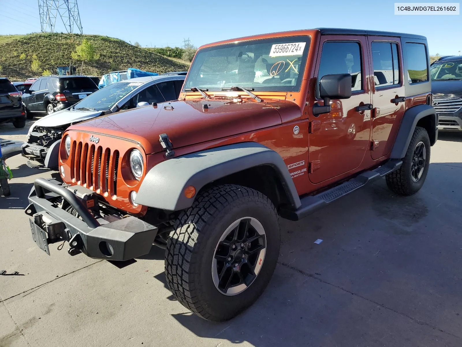 1C4BJWDG7EL261602 2014 Jeep Wrangler Unlimited Sport