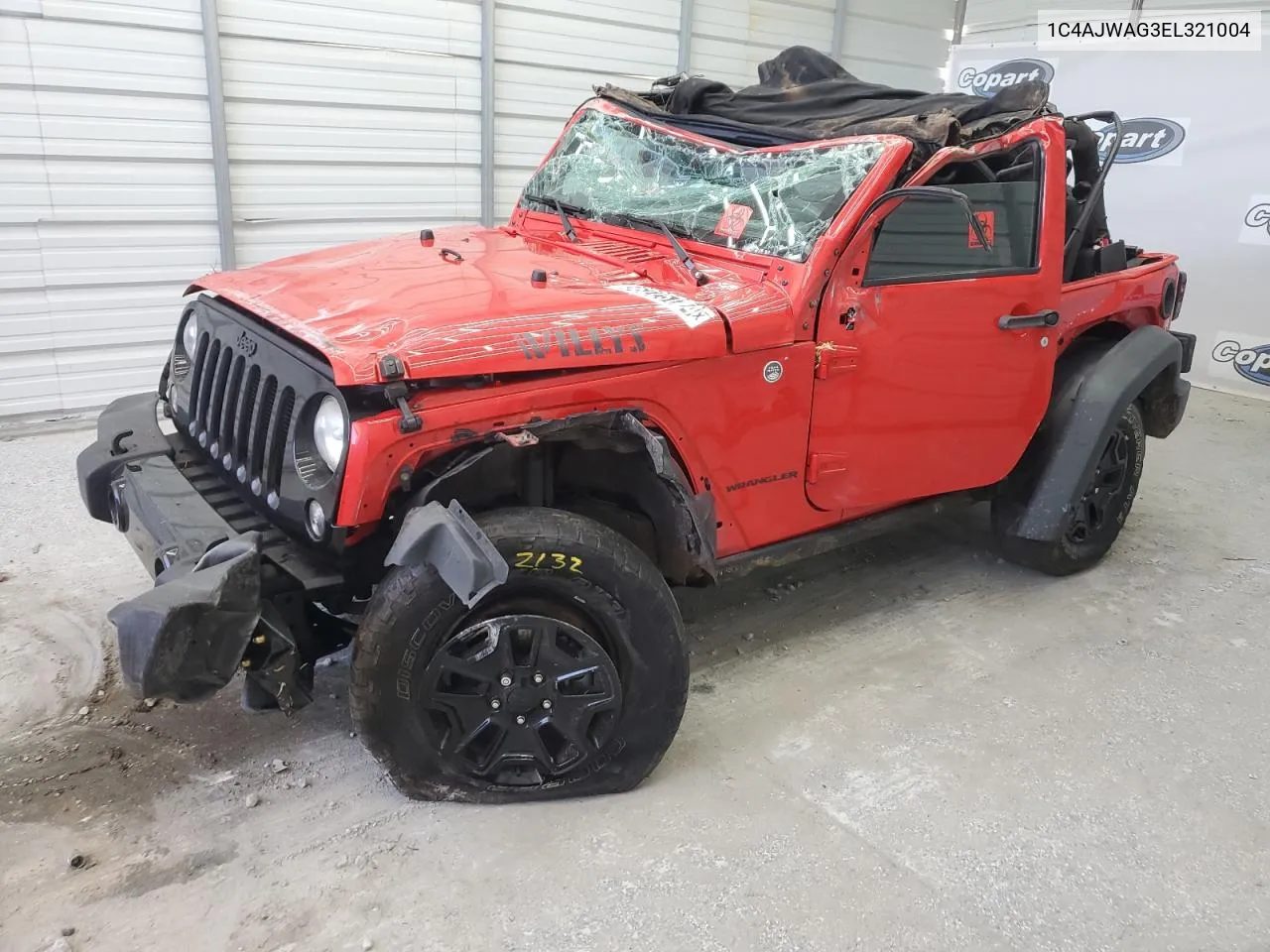 2014 Jeep Wrangler Sport VIN: 1C4AJWAG3EL321004 Lot: 56225724