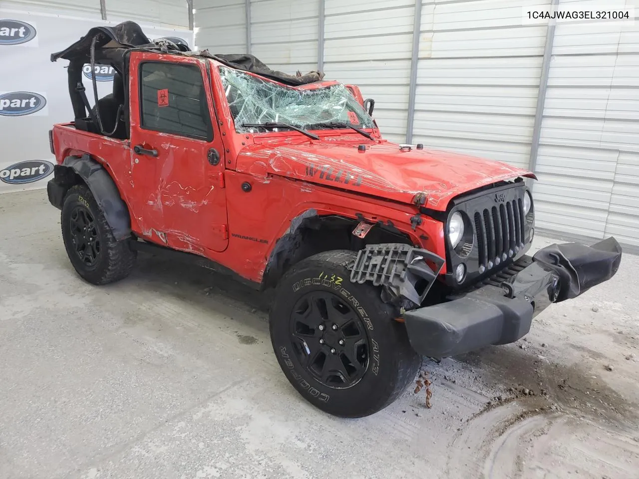 2014 Jeep Wrangler Sport VIN: 1C4AJWAG3EL321004 Lot: 56225724