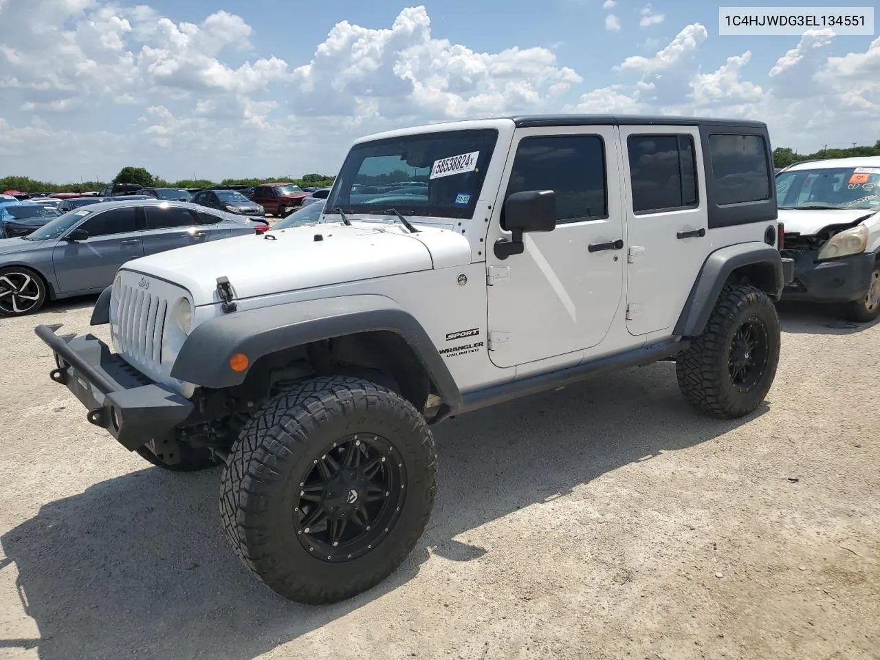 2014 Jeep Wrangler Unlimited Sport VIN: 1C4HJWDG3EL134551 Lot: 58538824