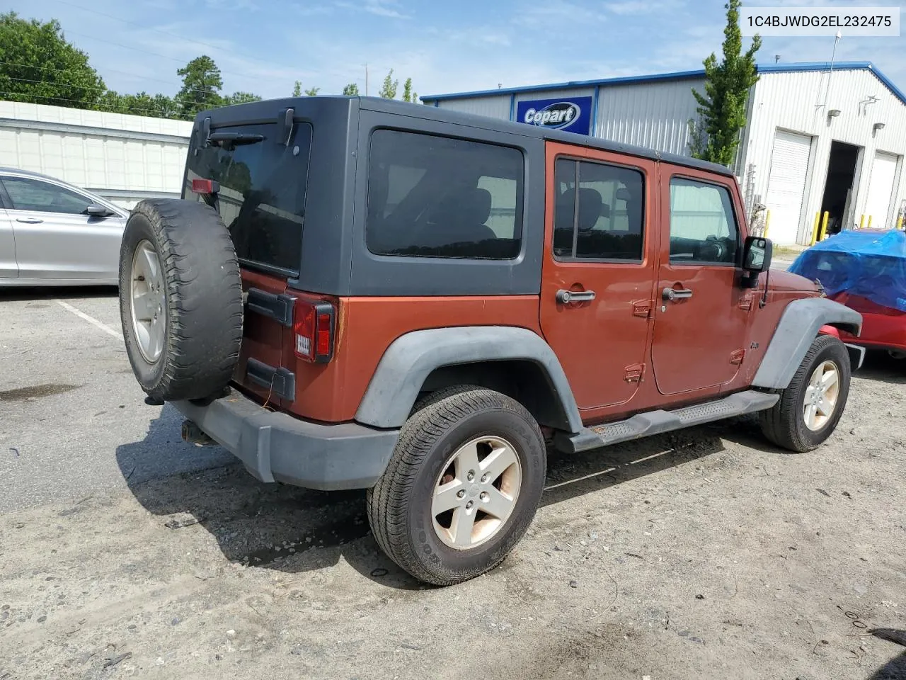 2014 Jeep Wrangler Unlimited Sport VIN: 1C4BJWDG2EL232475 Lot: 59431884