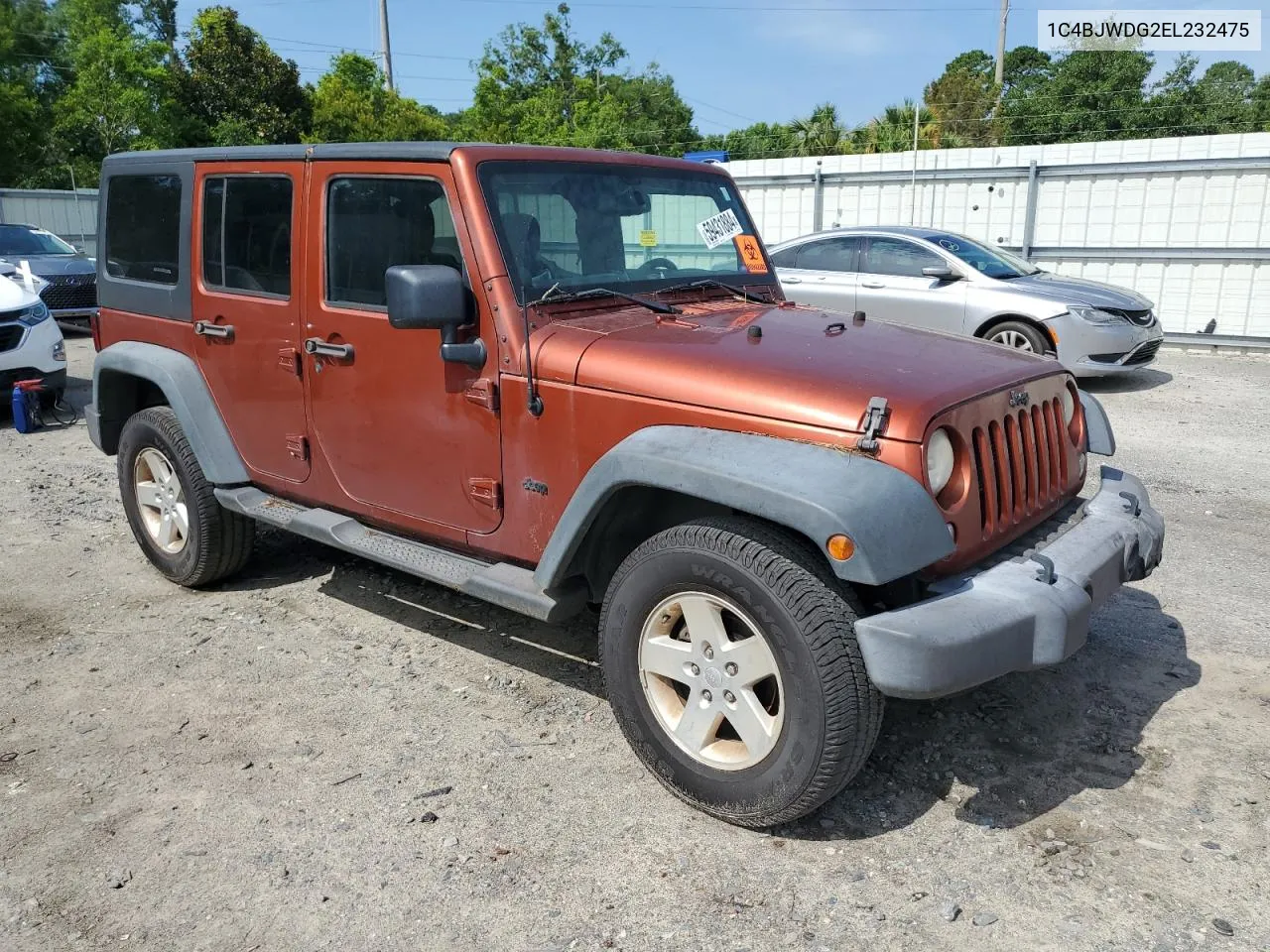 1C4BJWDG2EL232475 2014 Jeep Wrangler Unlimited Sport