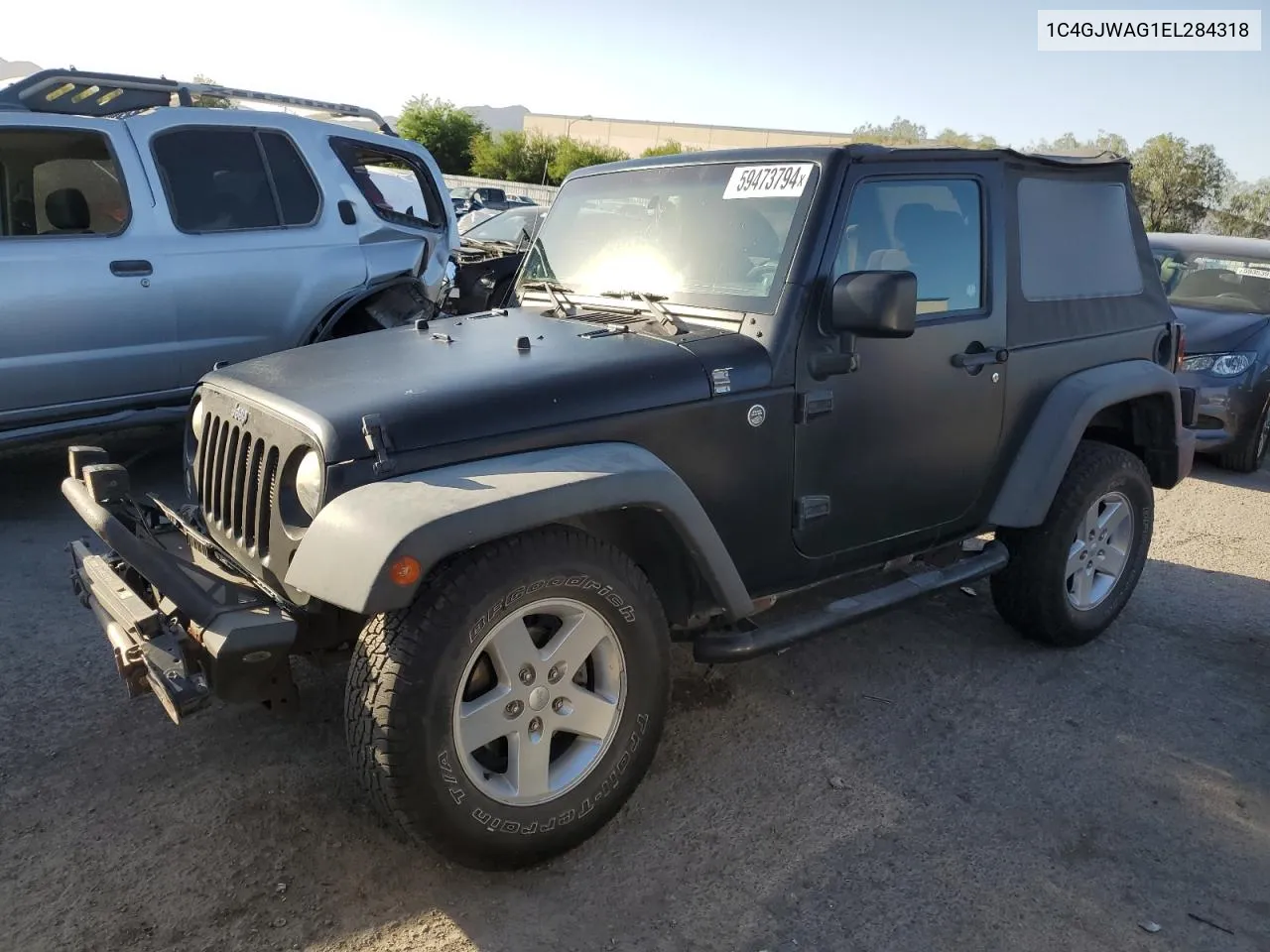 2014 Jeep Wrangler Sport VIN: 1C4GJWAG1EL284318 Lot: 59473794