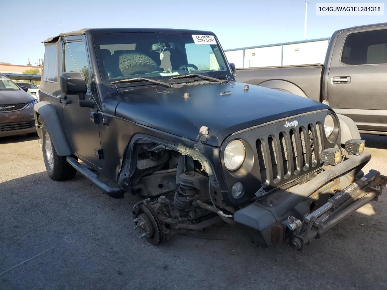 2014 Jeep Wrangler Sport VIN: 1C4GJWAG1EL284318 Lot: 59473794