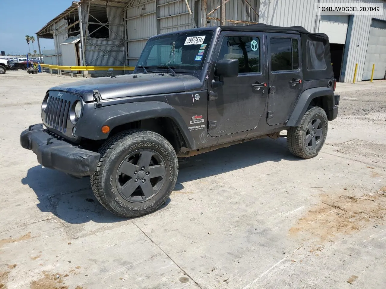 2014 Jeep Wrangler Unlimited Sport VIN: 1C4BJWDG3EL207049 Lot: 59677634