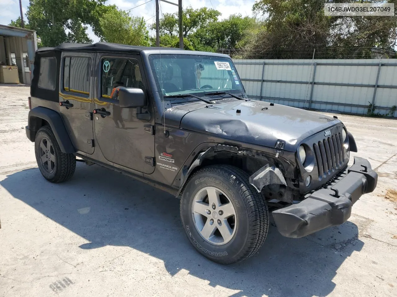 2014 Jeep Wrangler Unlimited Sport VIN: 1C4BJWDG3EL207049 Lot: 59677634